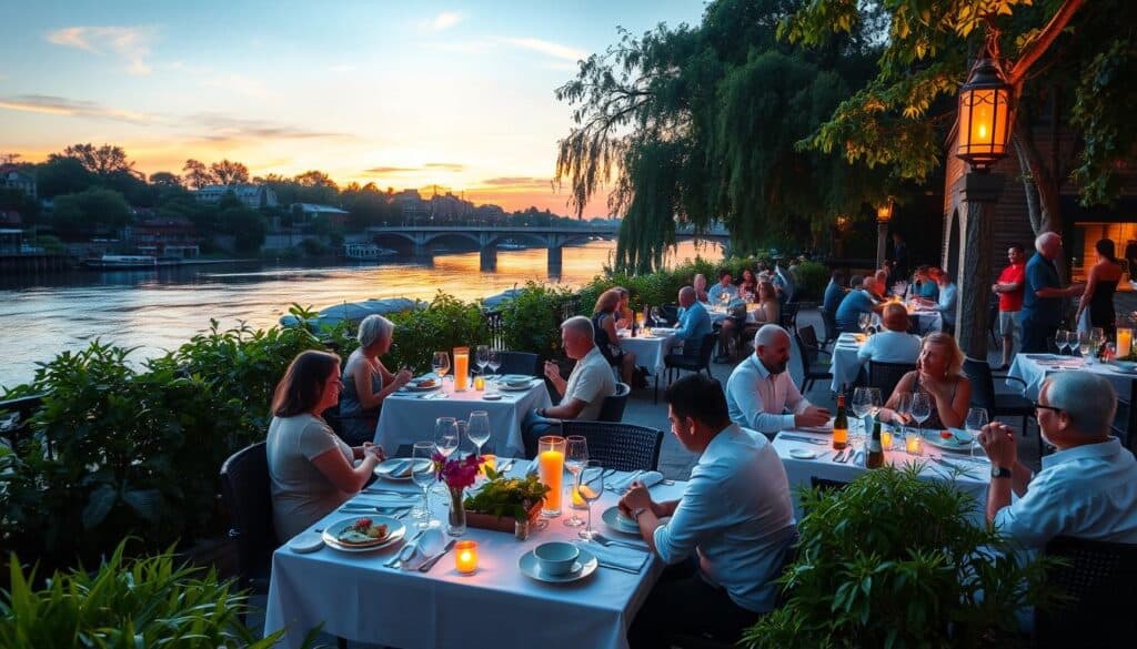 Riverside dining