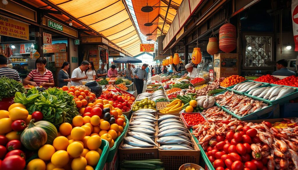 fresh produce and seafood market