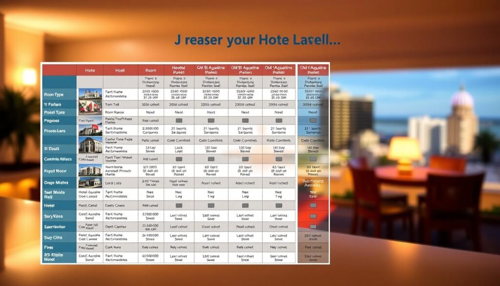 hotel comparison chart